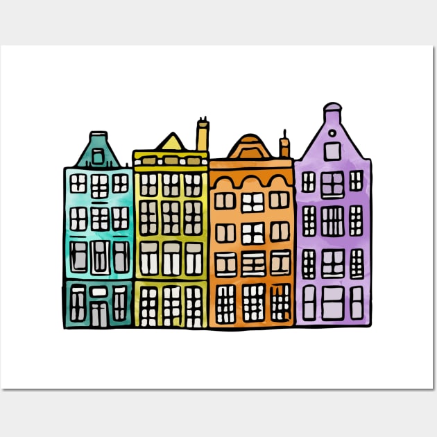 Amsterdam Row House Wall Art by aterkaderk